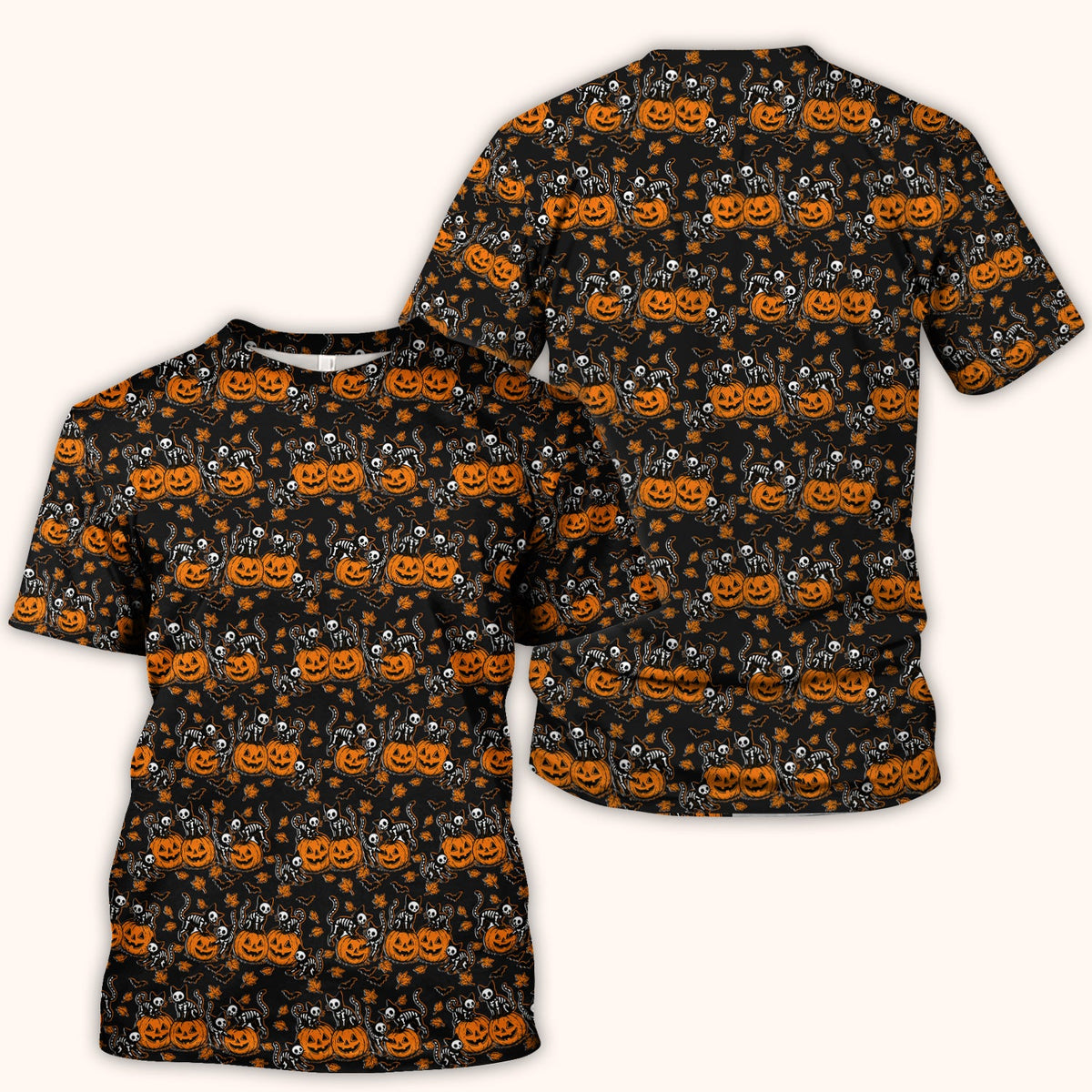 Skeleton Cat Nurse Scrub Top - Halloween Gift