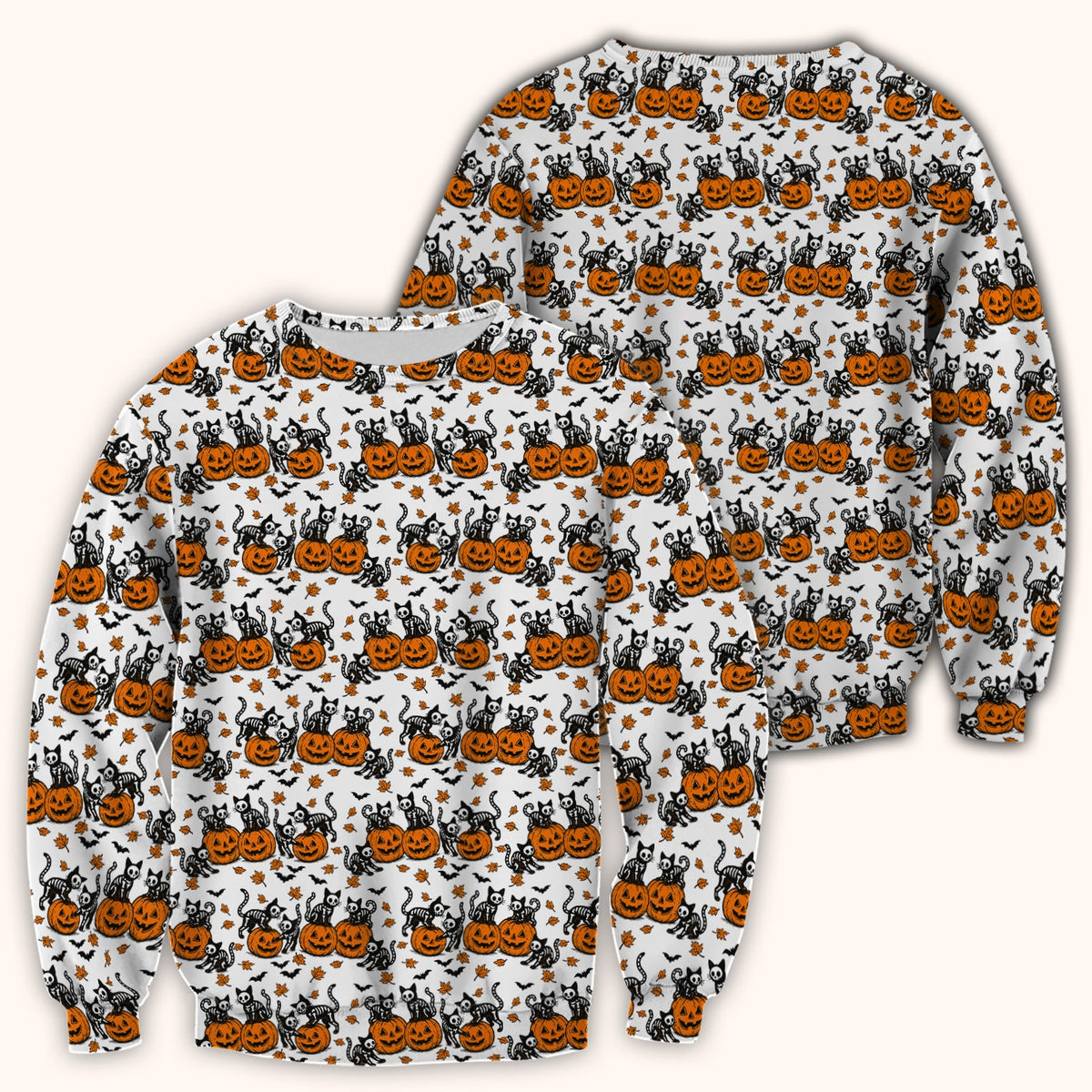 Skeleton Cat Nurse Scrub Top - Halloween Gift
