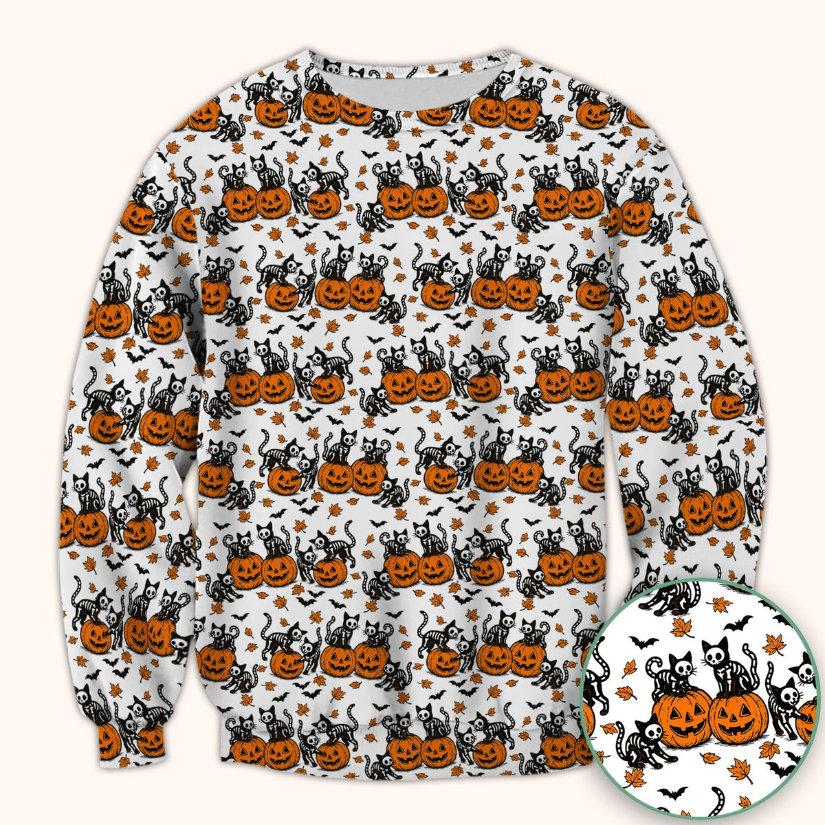 Skeleton Cat Nurse Scrub Top - Halloween Gift