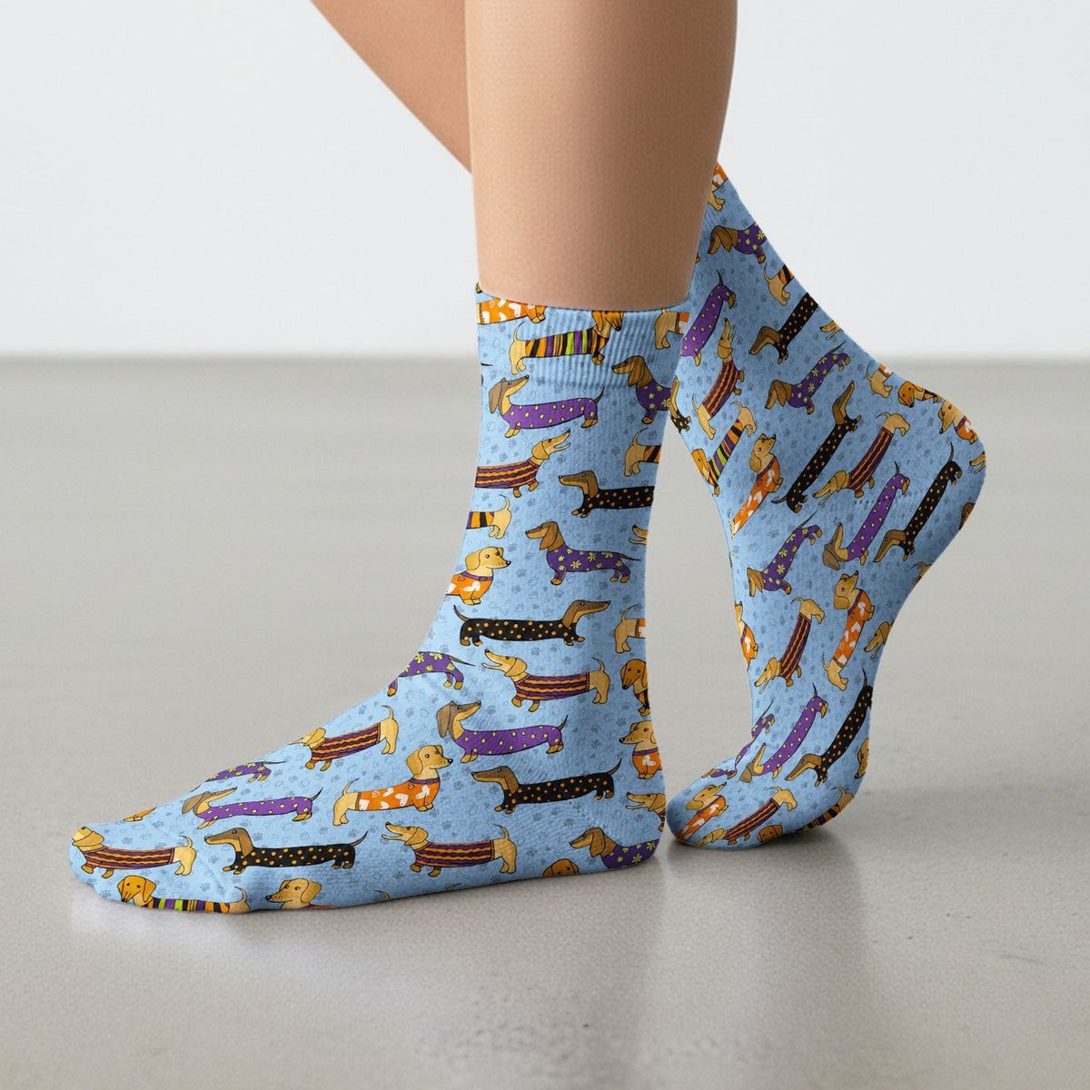 Dachshund Paw Print Nurse Socks