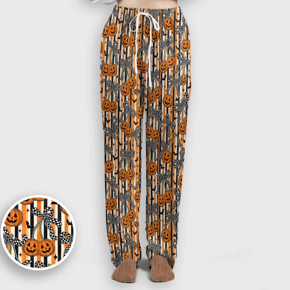 Bow Stripe Nurse Scrub Set - Halloween Gift