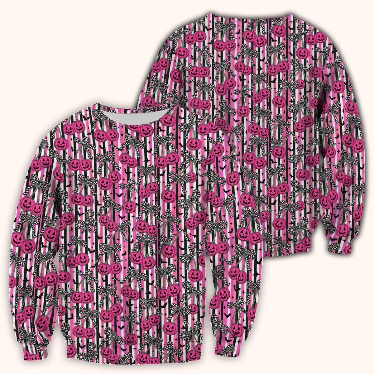 Bow Stripe Nurse Scrub Top - Halloween Gift