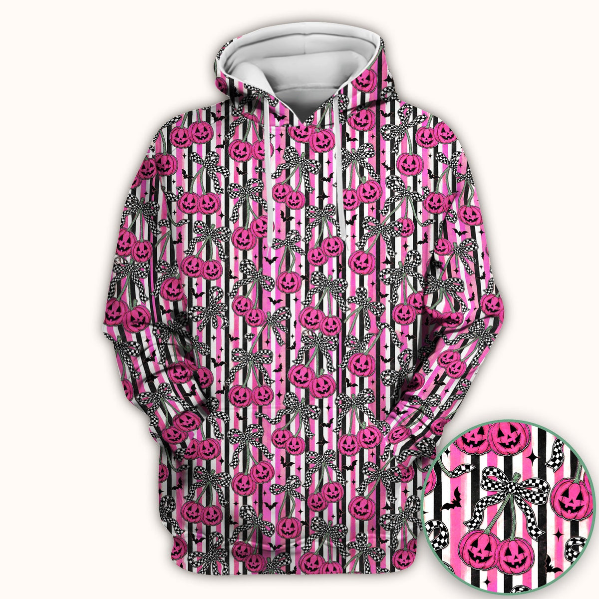 Bow Stripe Nurse Scrub Top - Halloween Gift