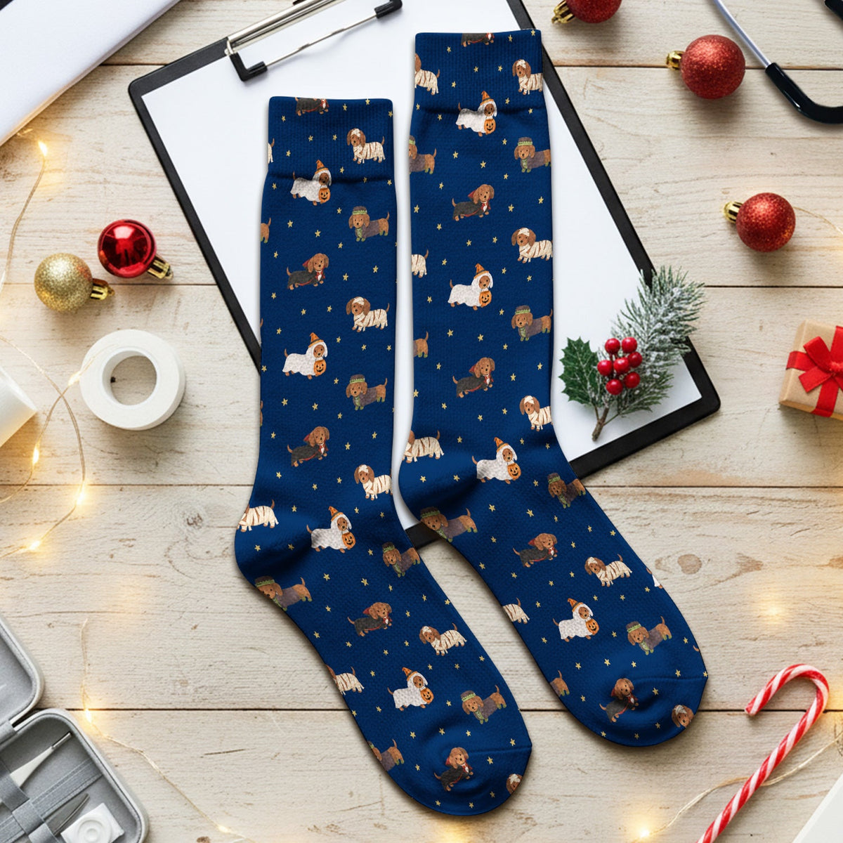 Mummy Dachshund Nurse Socks - Halloween Gift