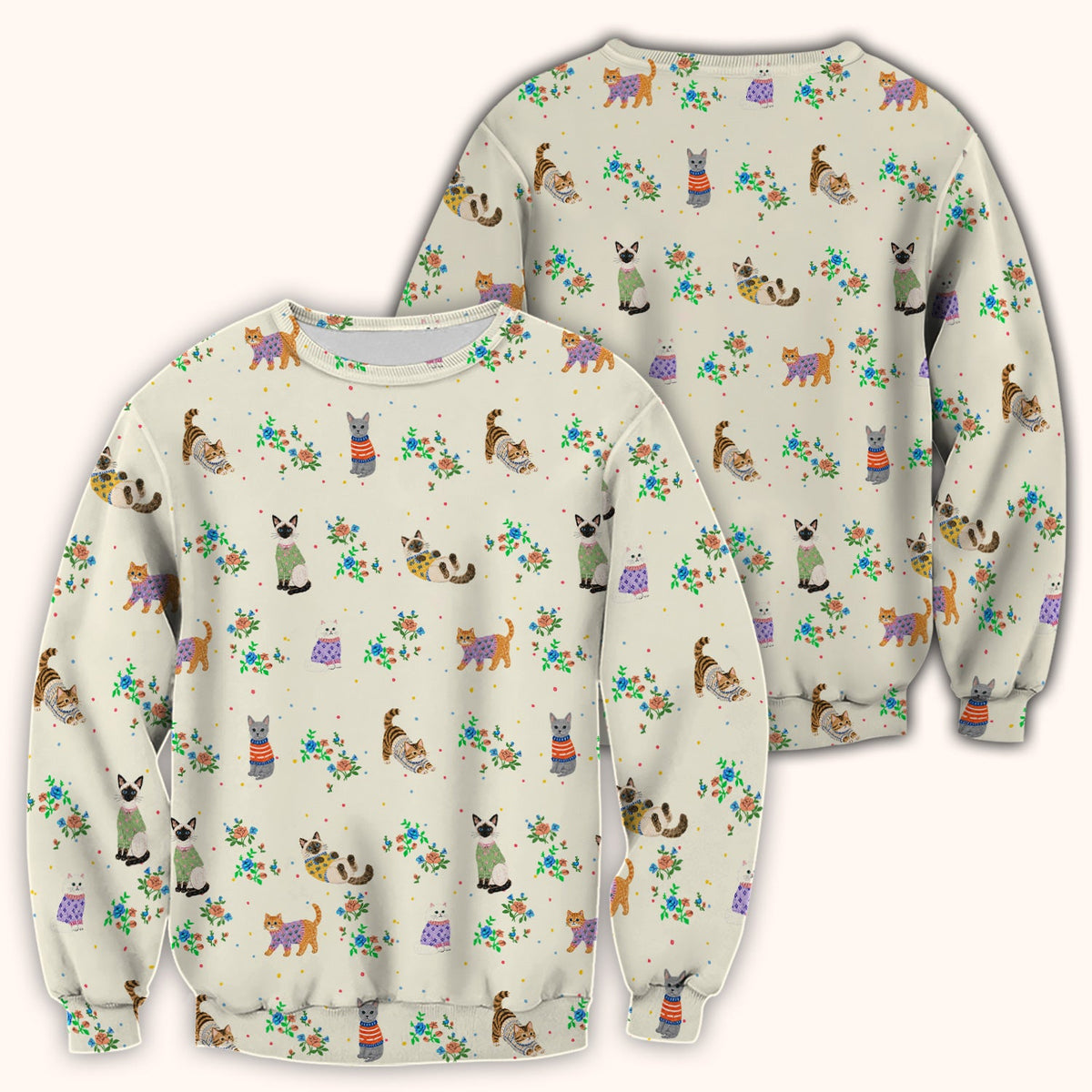 Watercolor Cat Nurse Scrub Top