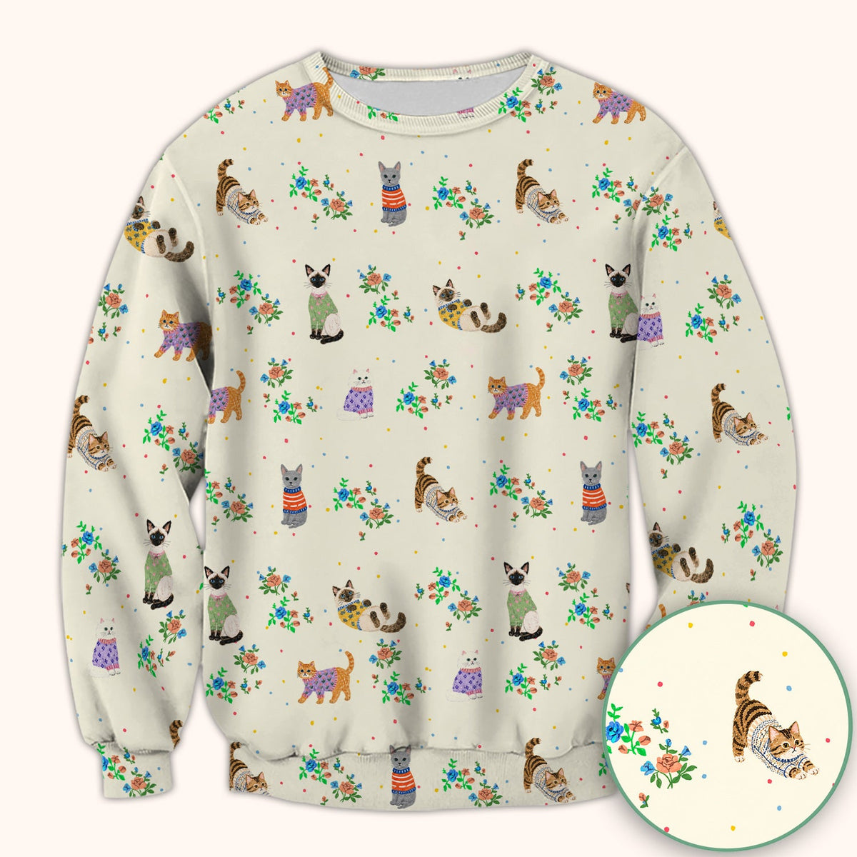 Watercolor Cat Nurse Scrub Top