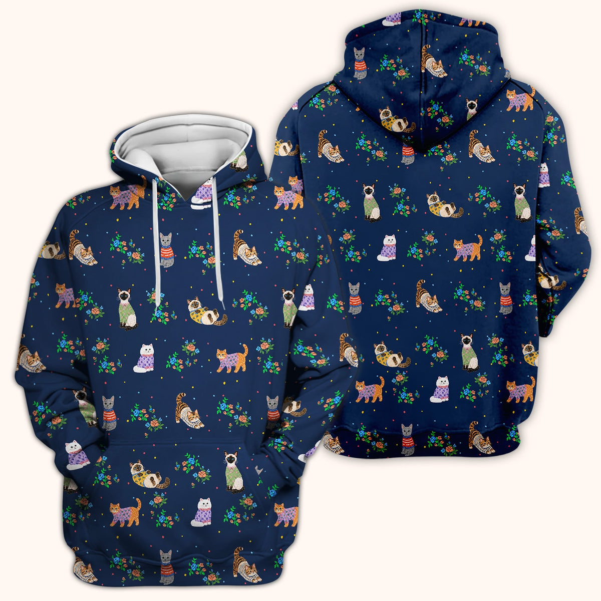 Watercolor Cat Nurse Scrub Top