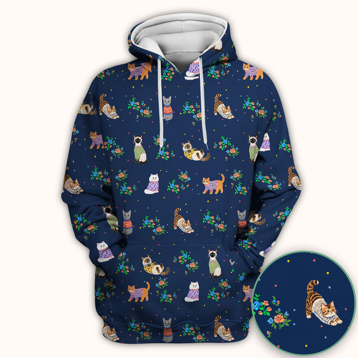 Watercolor Cat Nurse Scrub Top