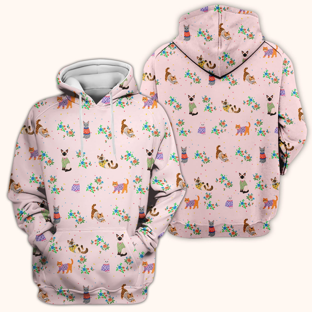 Watercolor Cat Nurse Scrub Top