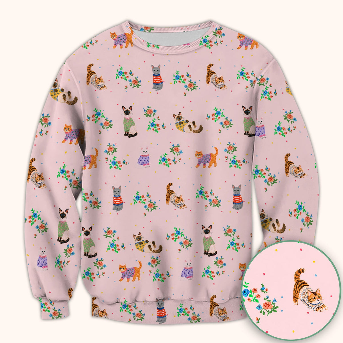 Watercolor Cat Nurse Scrub Top