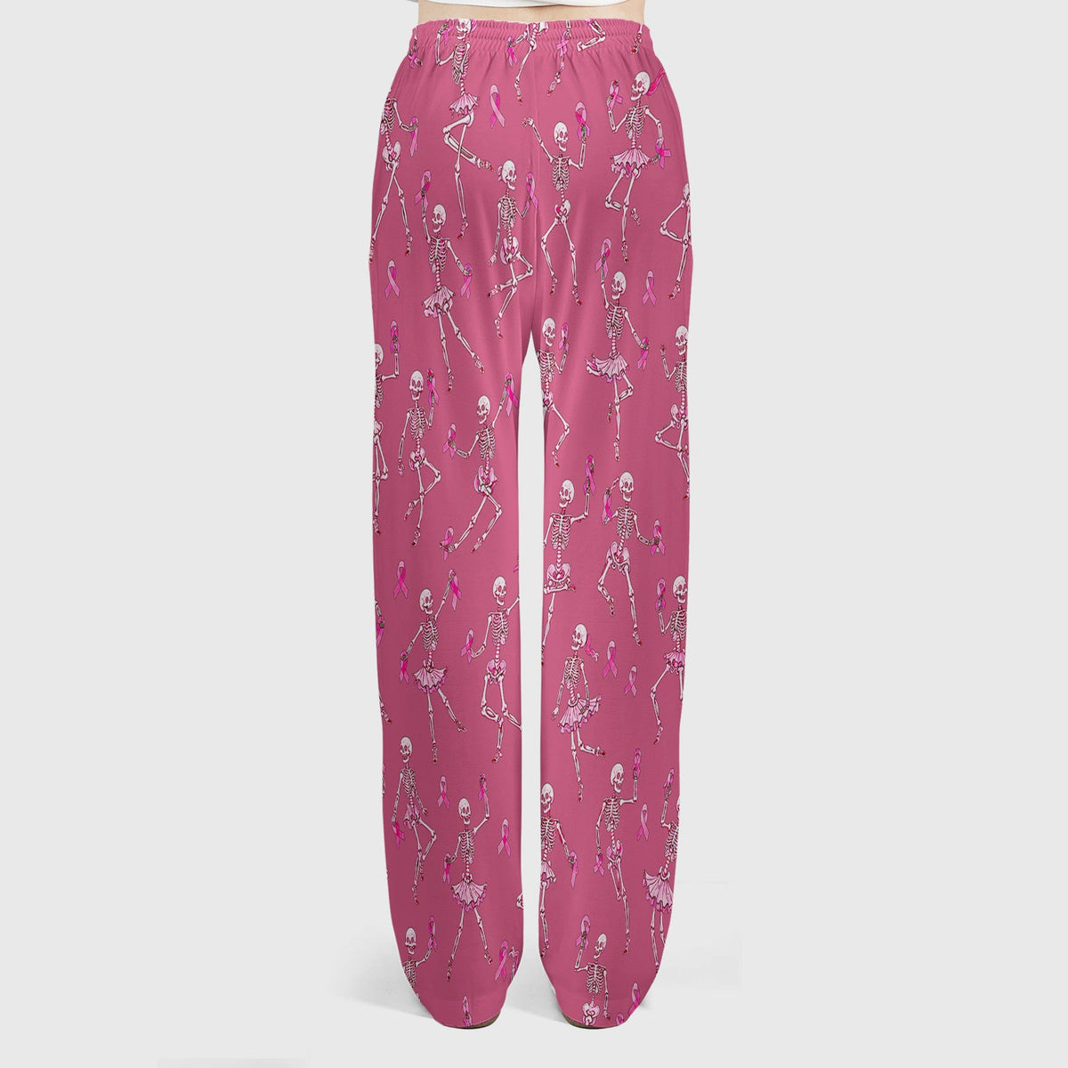 Breast Cancer Skeleton Nurse Scrub Set - Black Pink