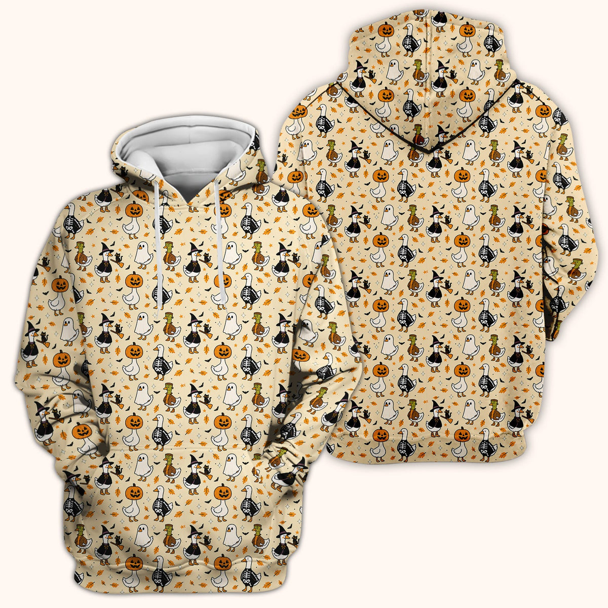 Spooky Halloween Goose Nurse Scrub Top