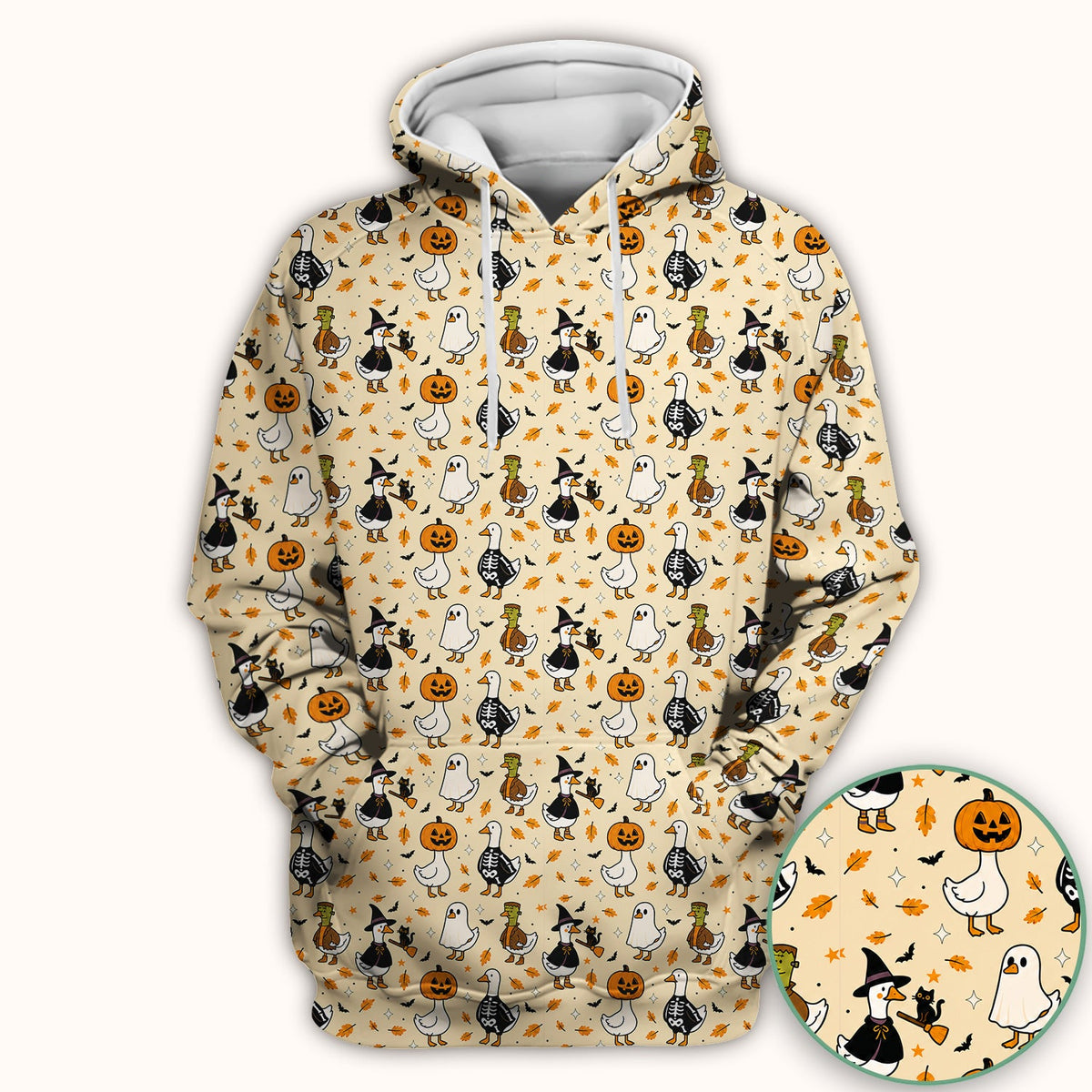 Spooky Halloween Goose Nurse Scrub Top