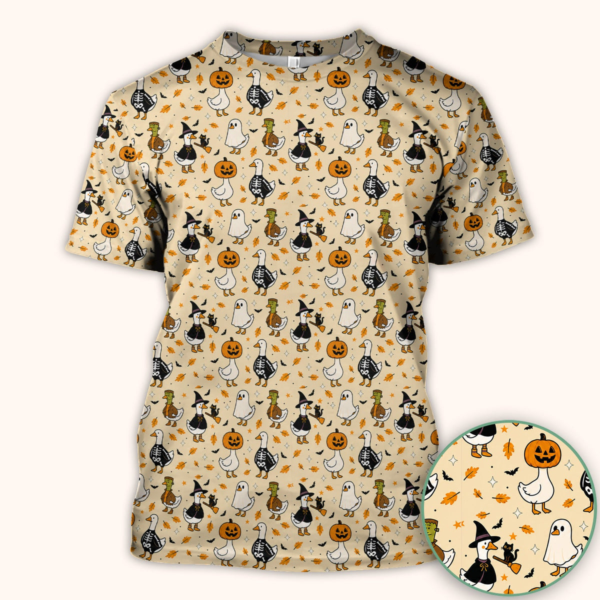 Spooky Halloween Goose Nurse Scrub Top