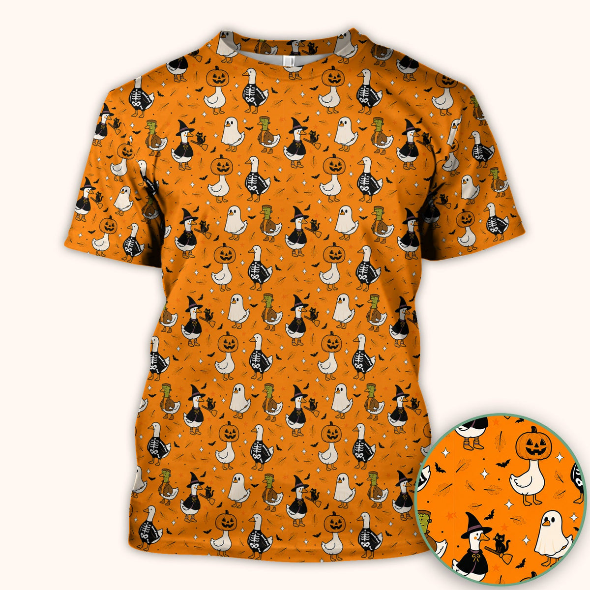 Spooky Halloween Goose Nurse Scrub Top