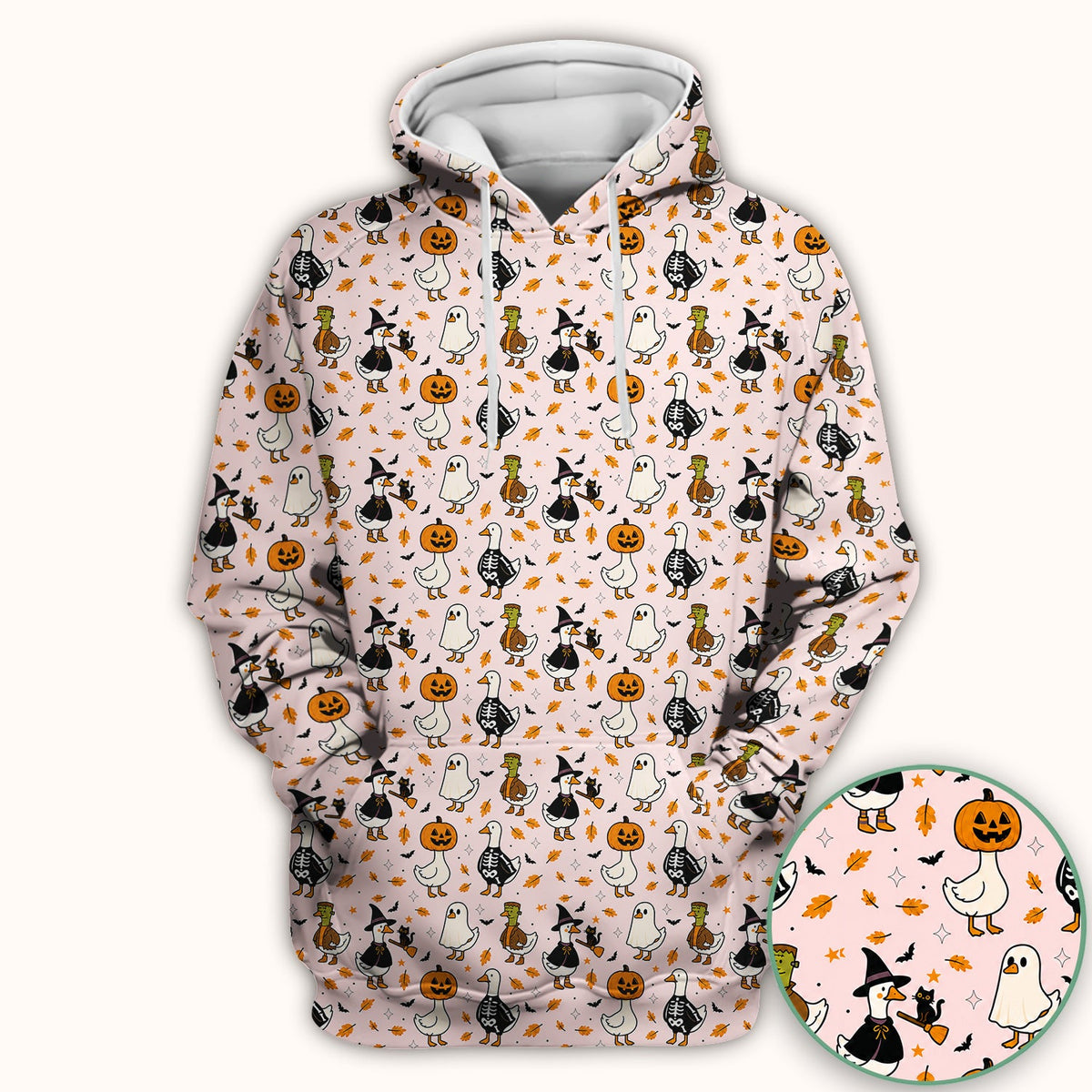 Spooky Halloween Goose Nurse Scrub Top