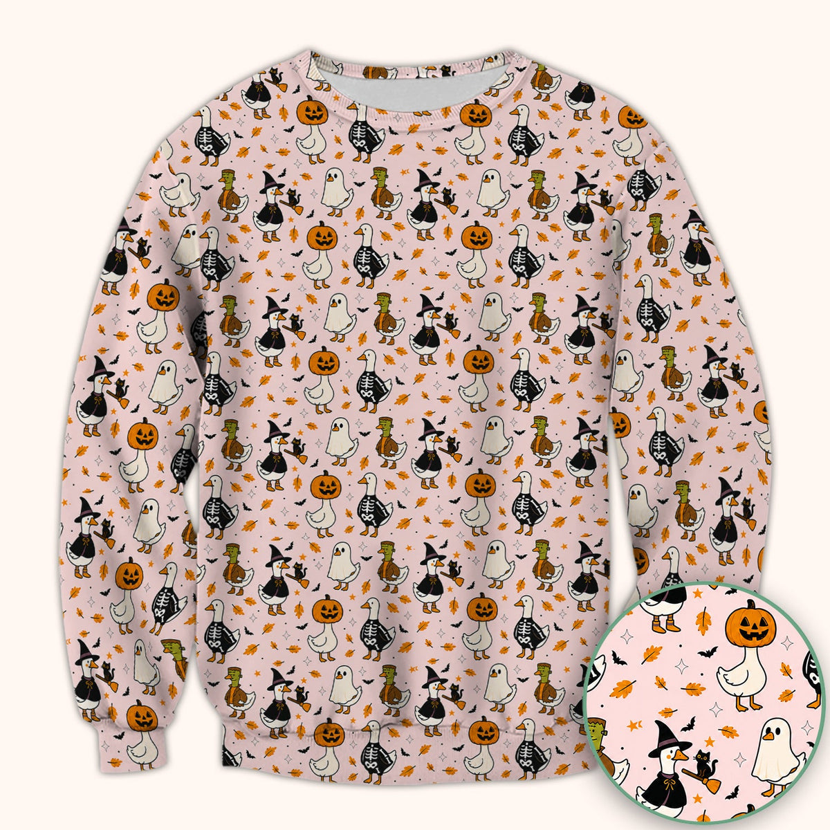 Spooky Halloween Goose Nurse Scrub Top