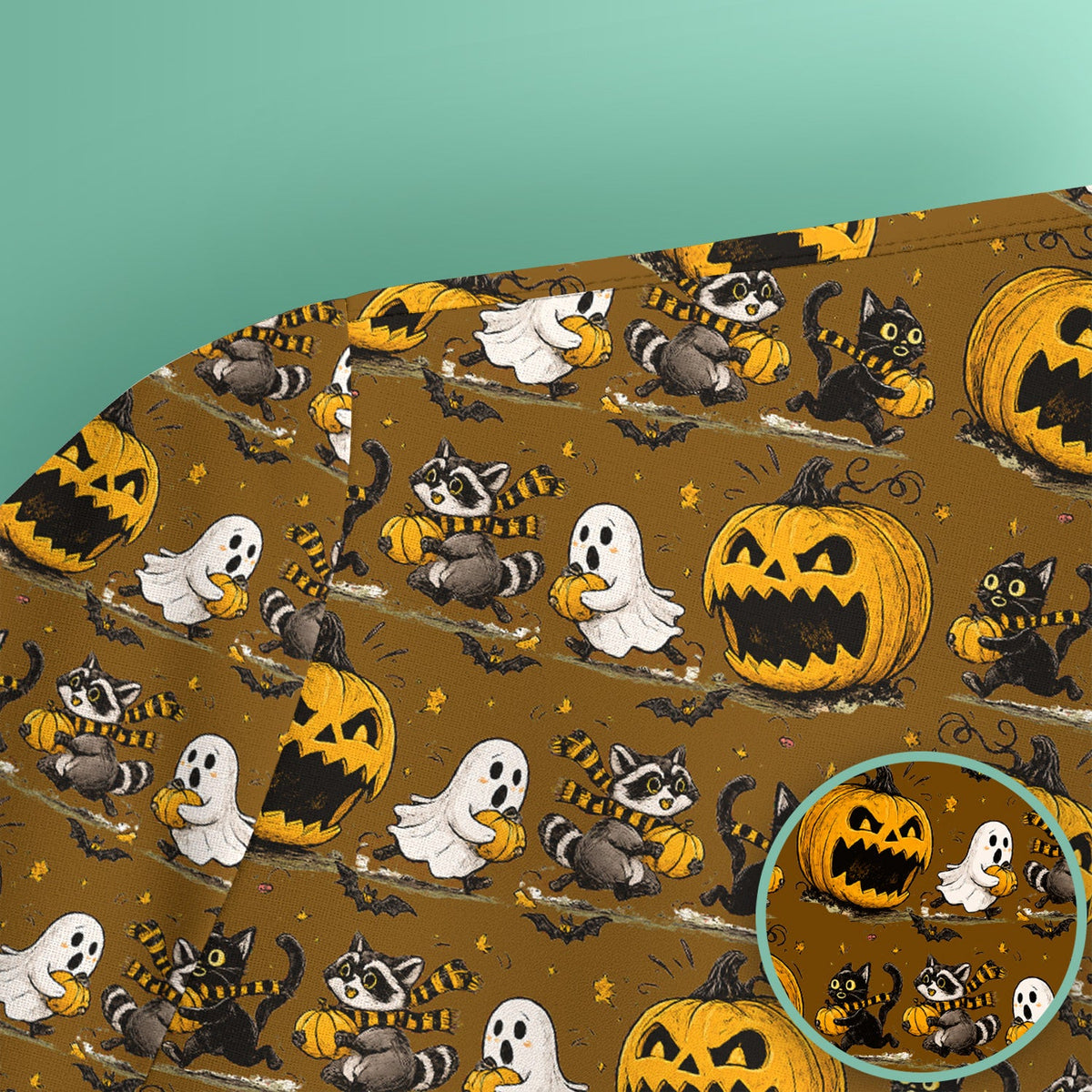 Spooky Woodland Critters Nurse Scrub Top