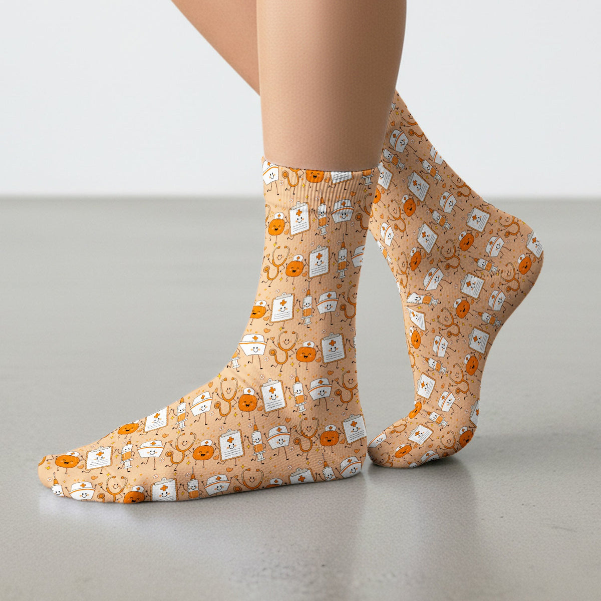 Stethoscope Medical Icons Nurse Socks - Halloween Gift