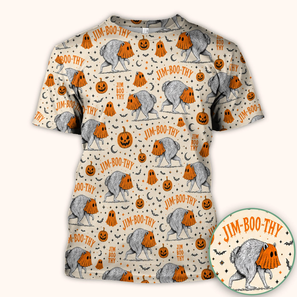 Ghost Jimothy Nurse Scrub Top - Halloween Gift