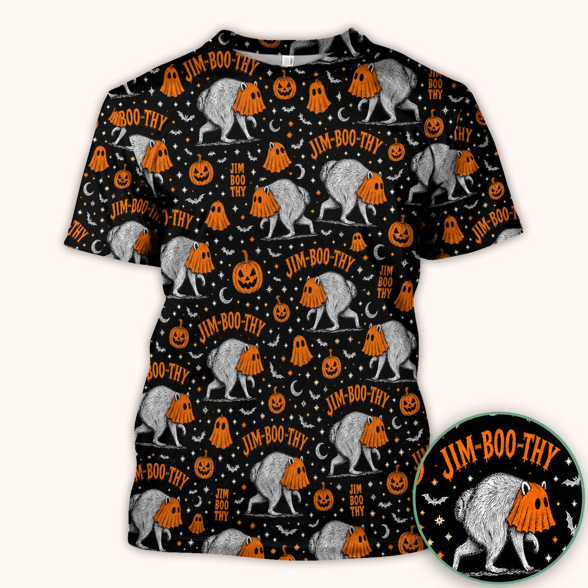 Ghost Jimothy Nurse Scrub Top - Halloween Gift