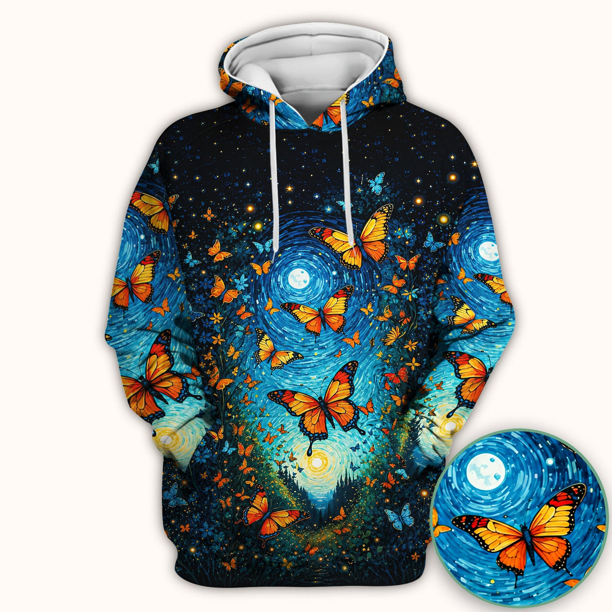 Moonlit Butterfly Pediatric Nurse Scrub Top