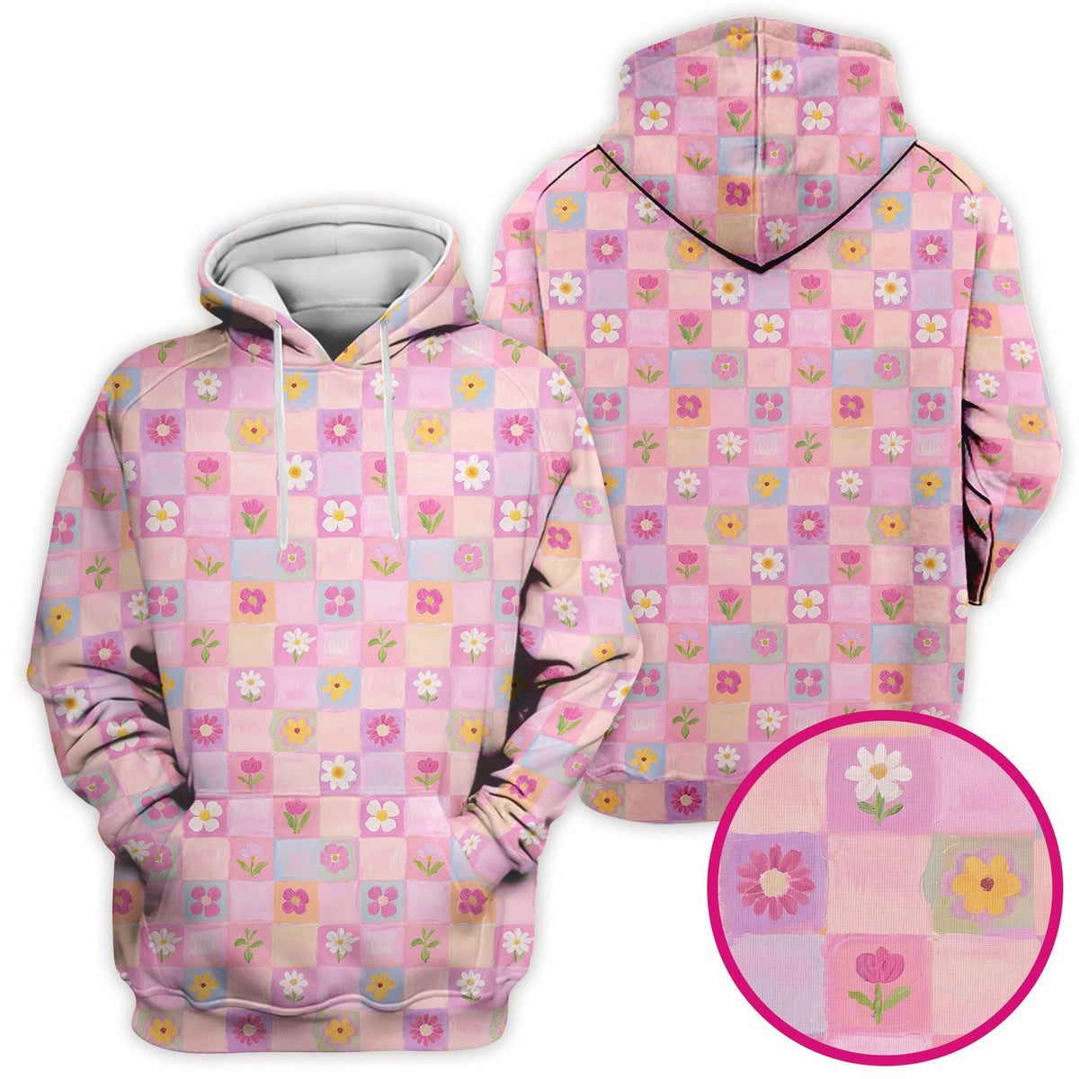 Lovely Pastel Floral Patchwork Nurse Scrub Top
