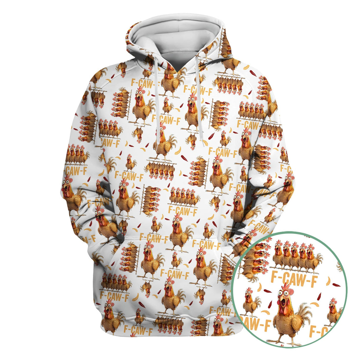 Funny Chicken Nurse Scrub Top for Women - Crazy Rooster F-CAW-F Medical Shirt - Quirky Farm Animal Nursing Uniform Gift RN LPN CNA