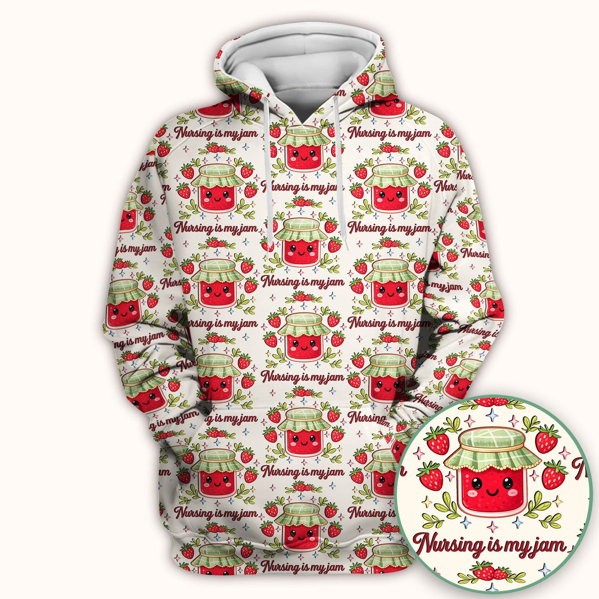 Strawberry Jam Nurse Scrub Top
