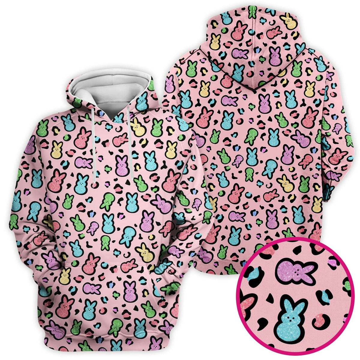 Pastel Bunny Nurse Scrub Top