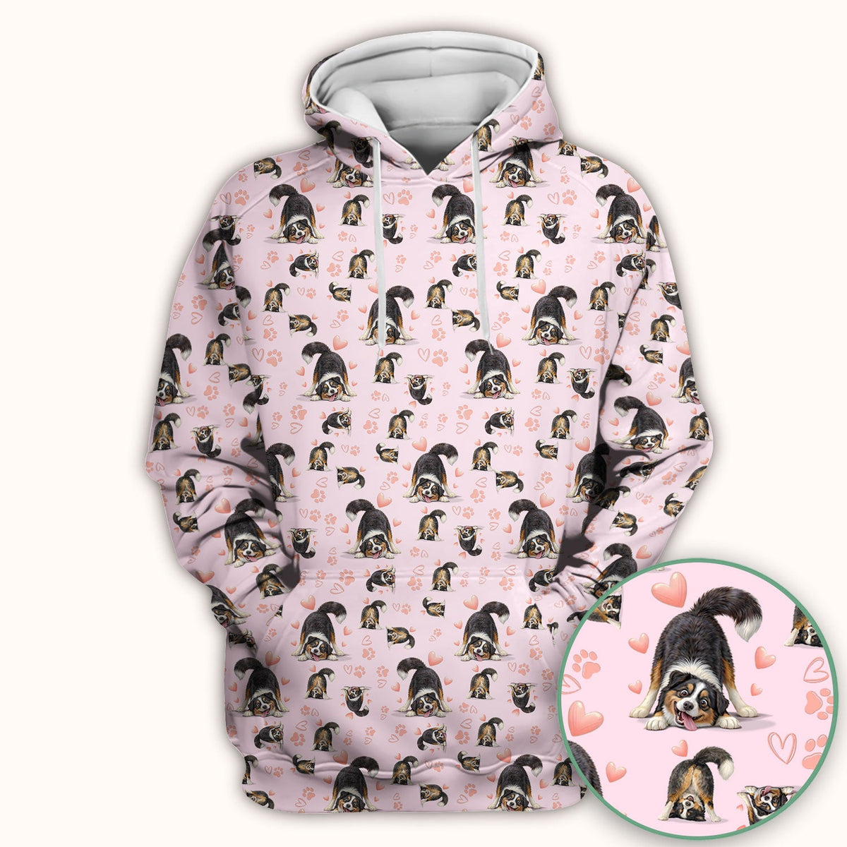 Playful Dog Heart Medical Print Scrub Top, Breathable Fabrics Nursing Uniform