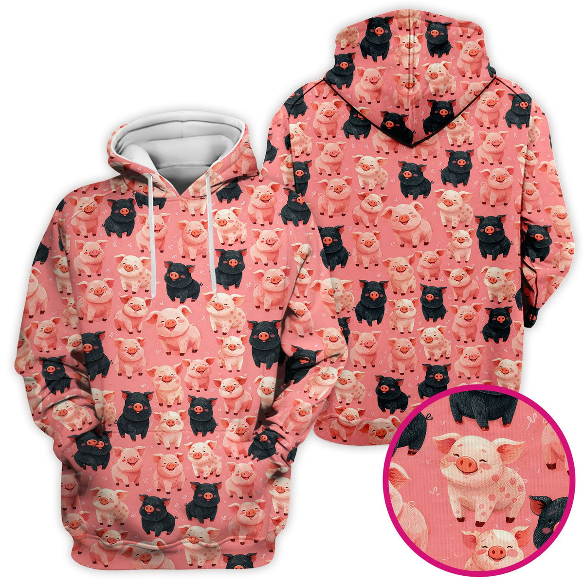 Cartoon Pig Nurse Scrub Top