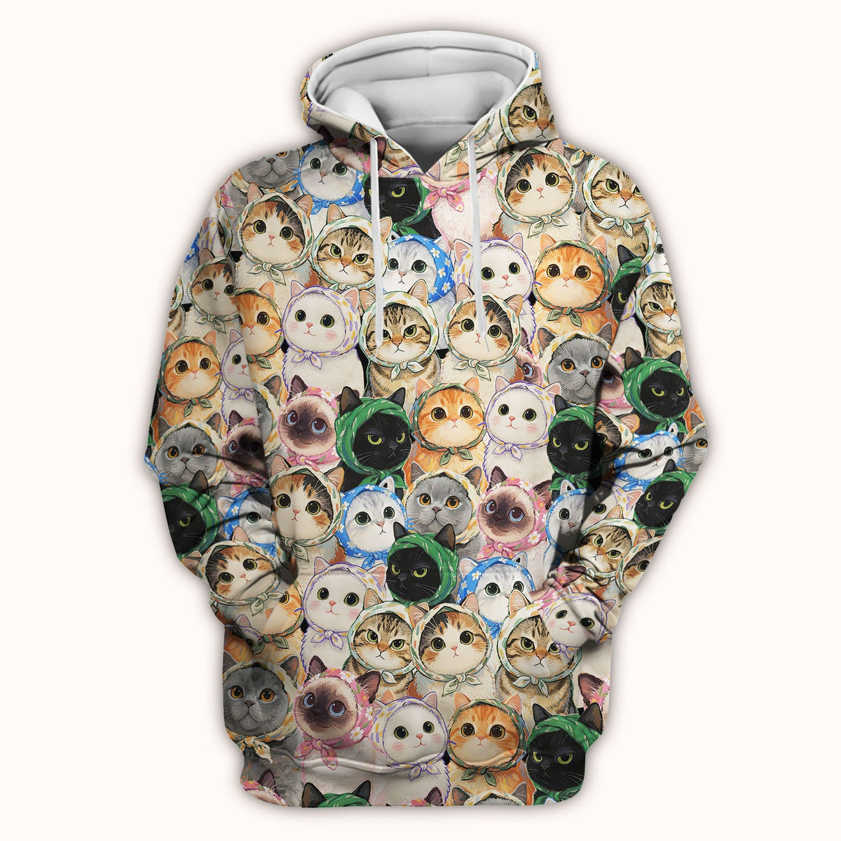 Adorable Multi Cat Portrait Nurse Scrub Top
