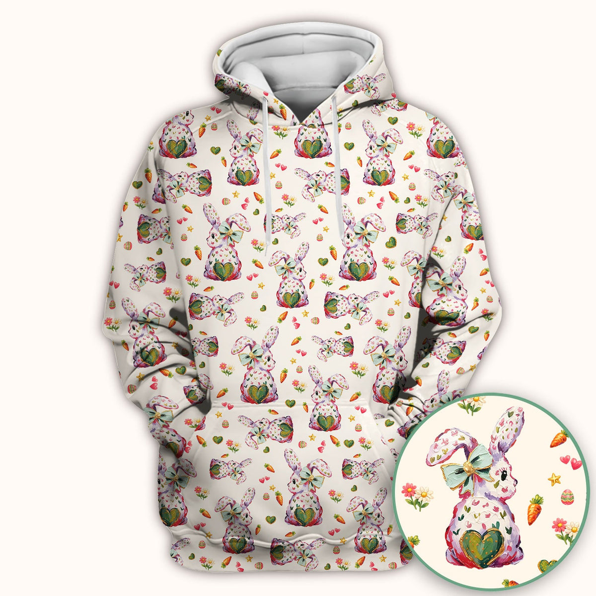 Pastel Bunny Easter Nurse Scrub Top