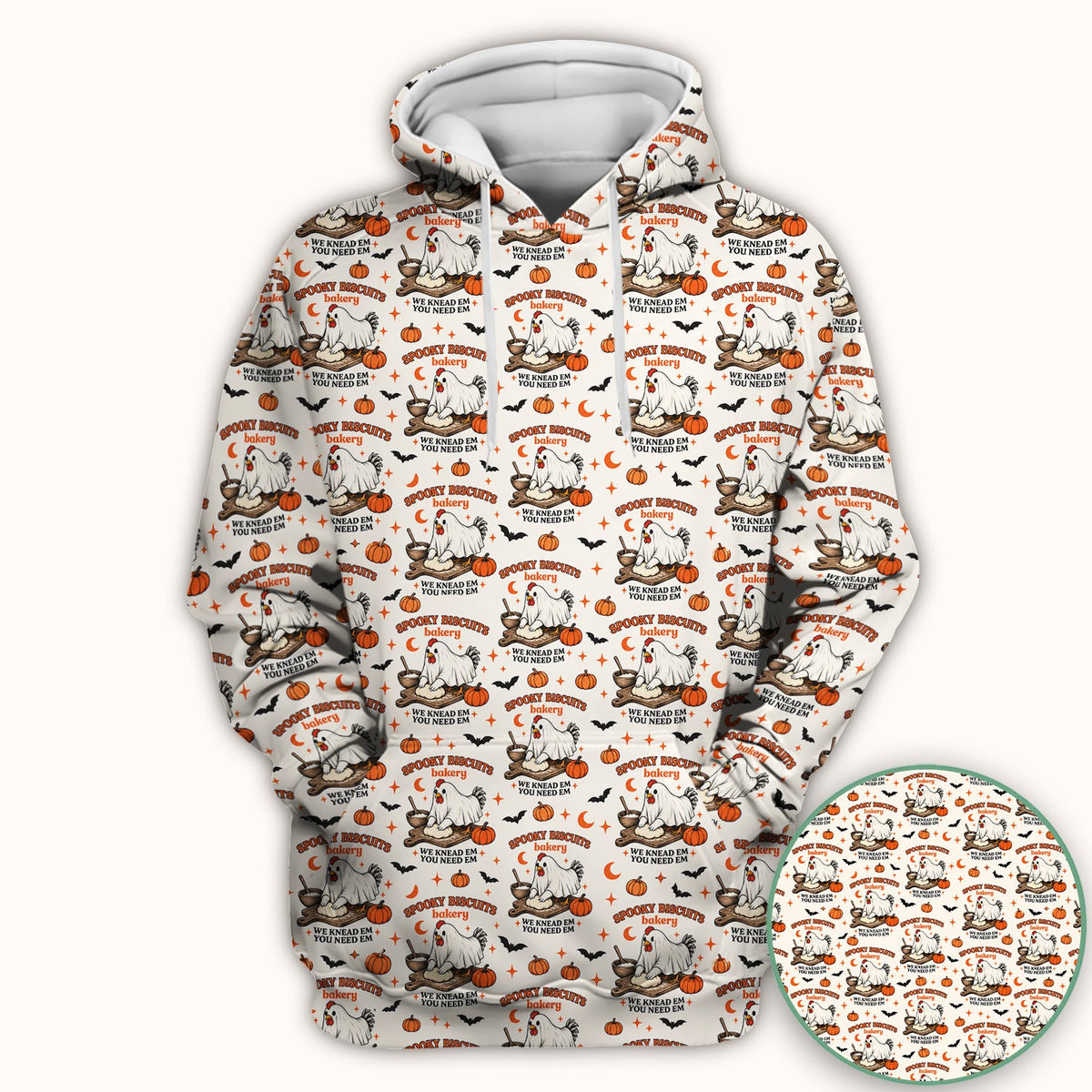 Spooky Biscuits Chicken Nurse Scrub Top - Halloween Gift