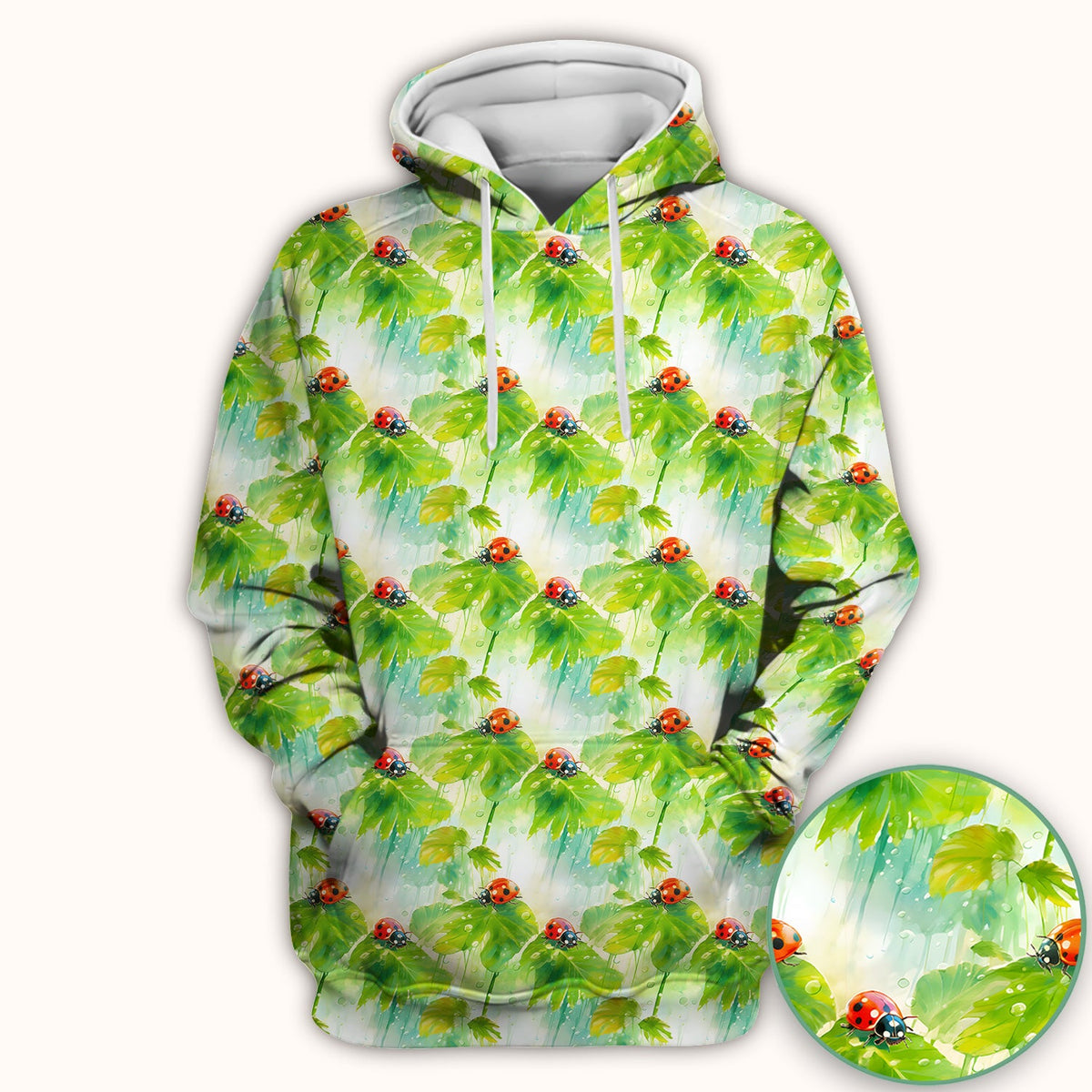 Ladybugs On Rainy Leaves Nurse Scrub Top