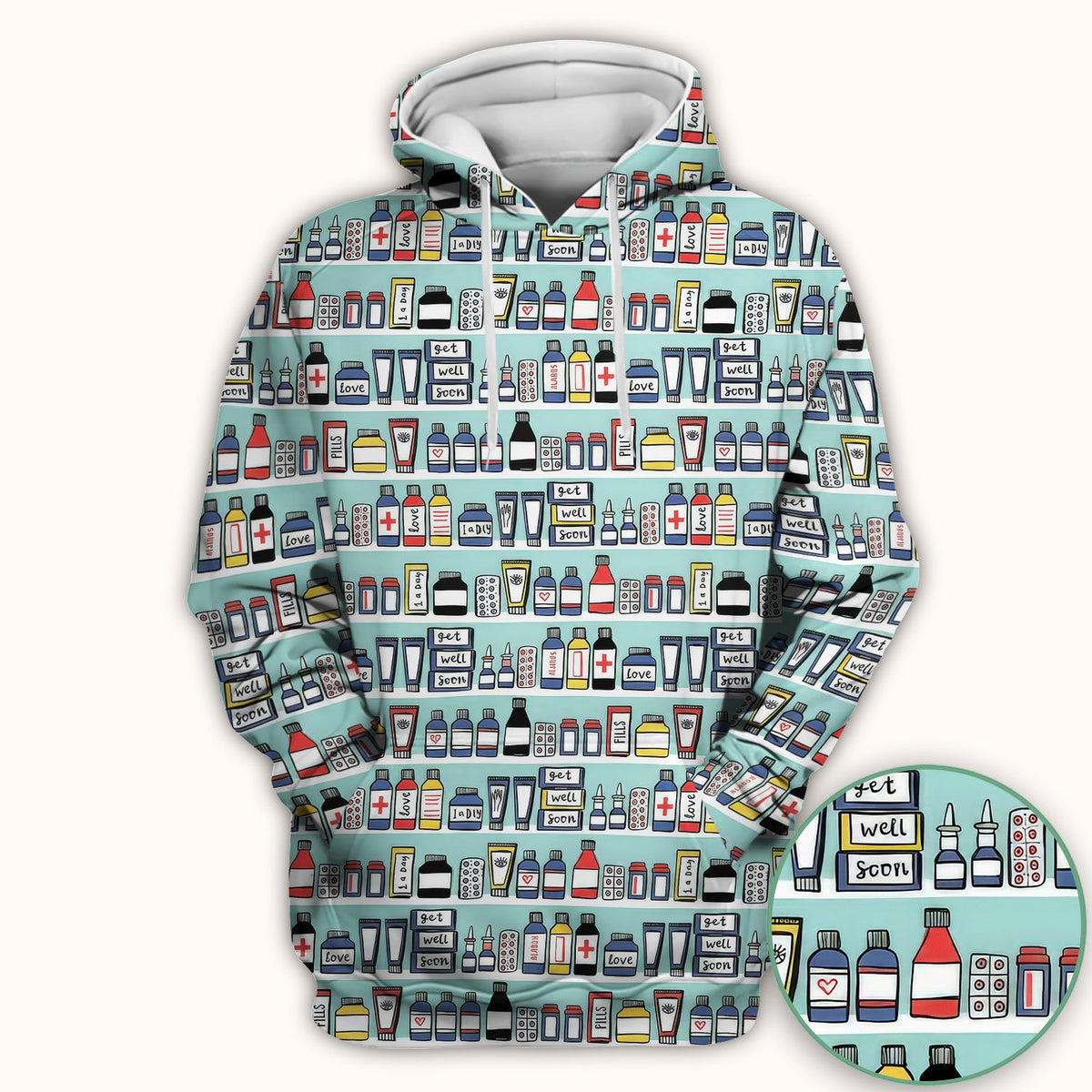 Medicine Bottle Pharmacy Pills Nurse Scrub Top