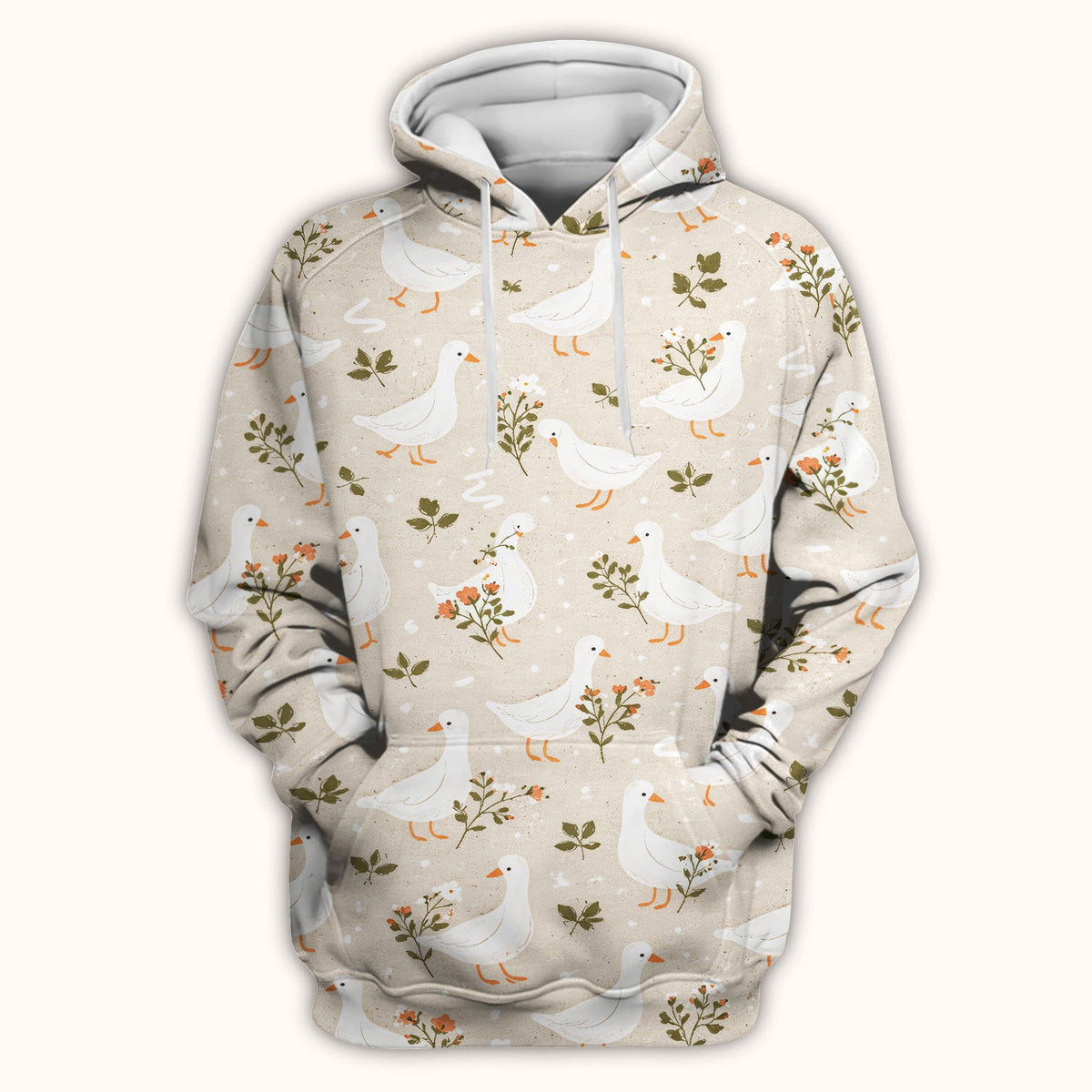 White Goose Floral Meadow Nurse Scrub Top