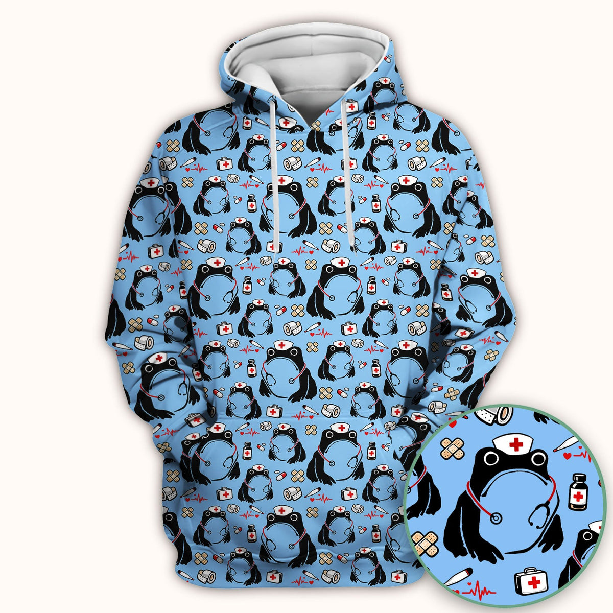 Frog Medical Nurse Scrub Top