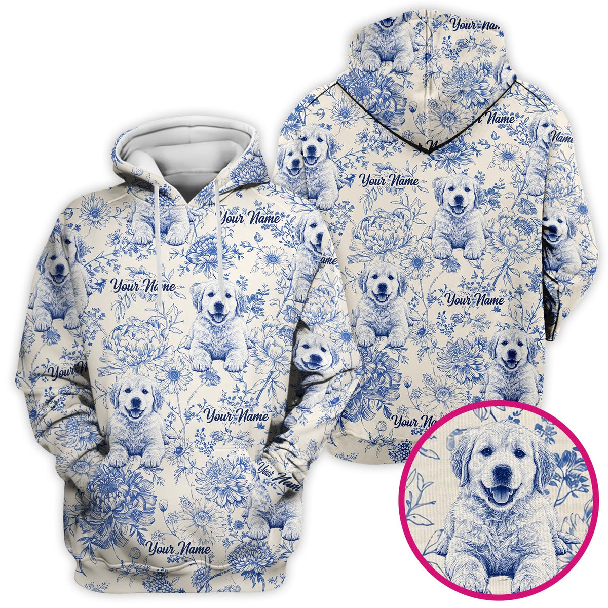 Personalized Pet Photo Floral Nurse Scrub Top