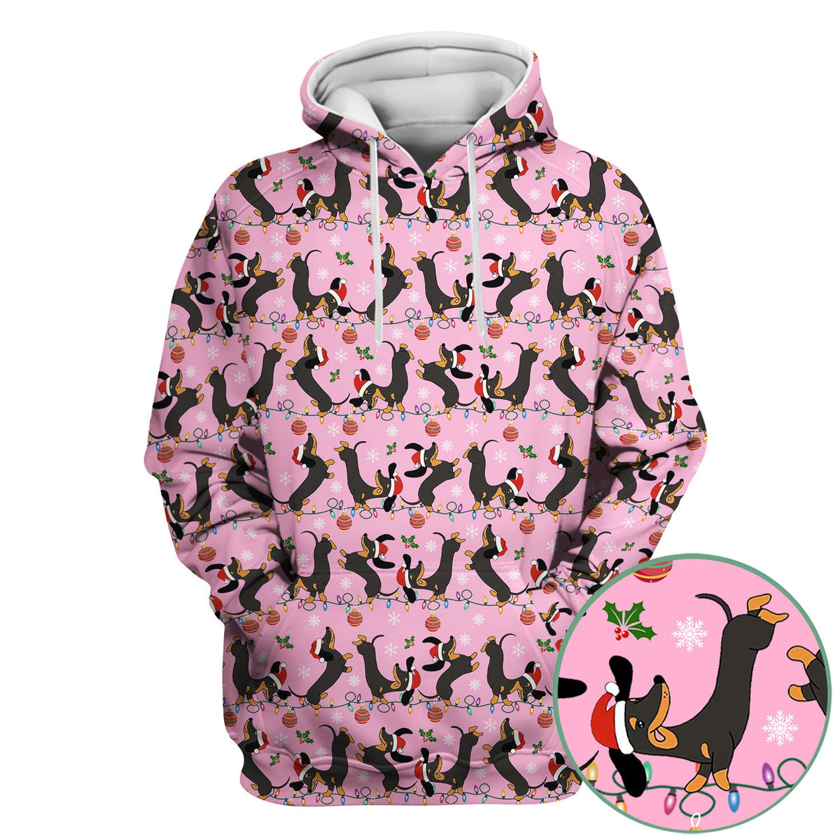 Christmas Dachshund Scrub Top - Cute Wiener Dog Holiday Nurse Shirt for Women - Festive Medical Uniform for RN CNA LPN