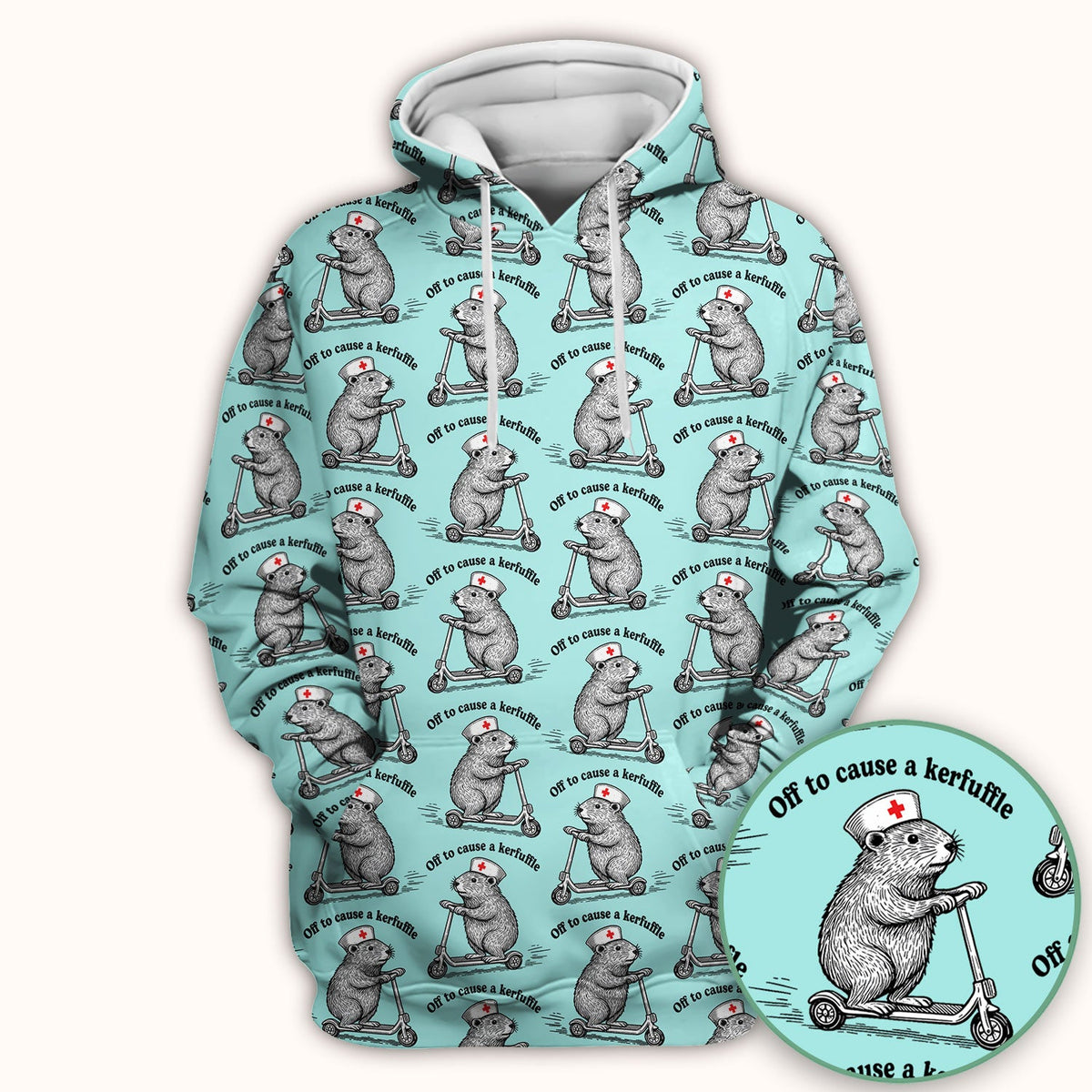 Mouse Scooter Nurse Scrub Top