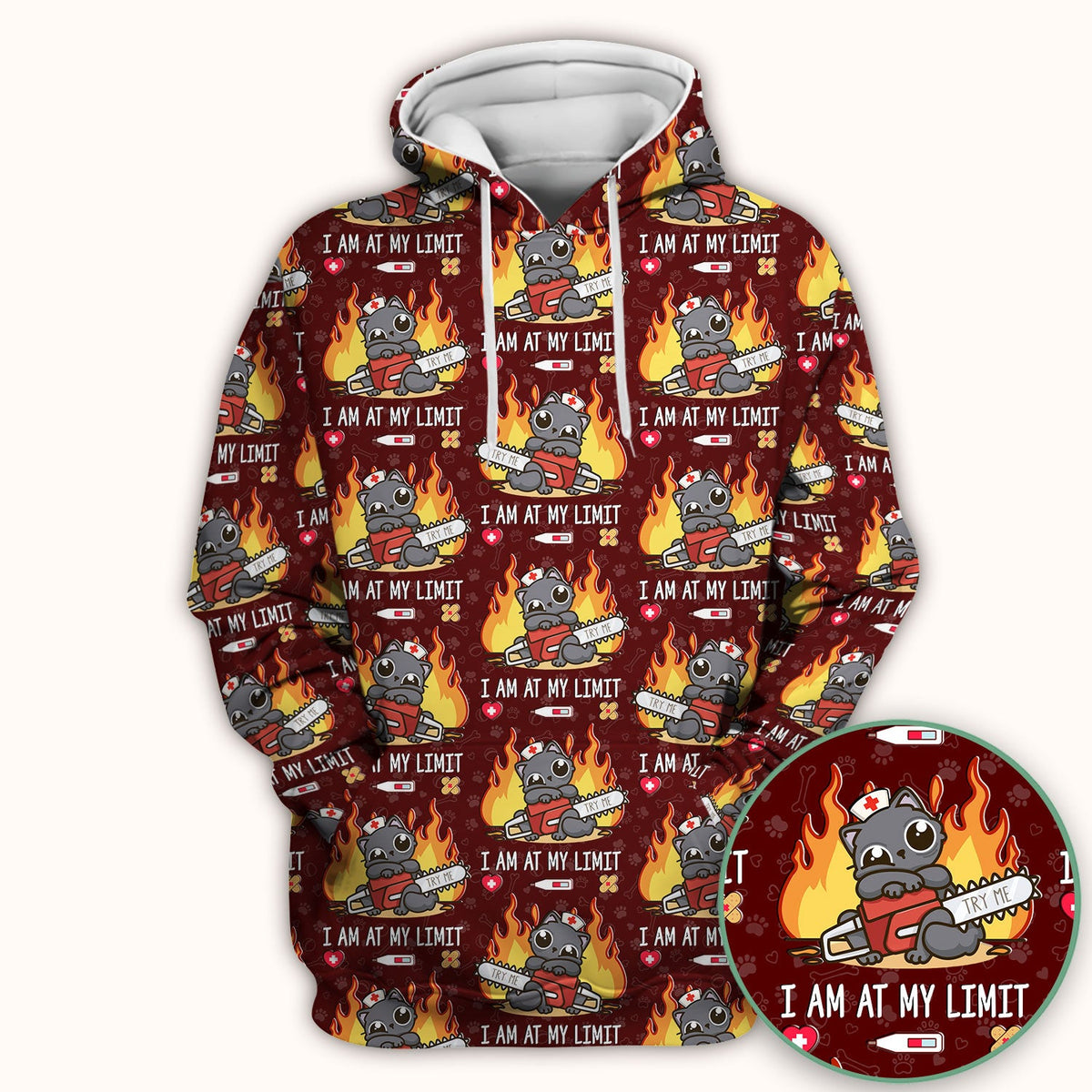Cat I Am At My Limit Nurse Scrub Top