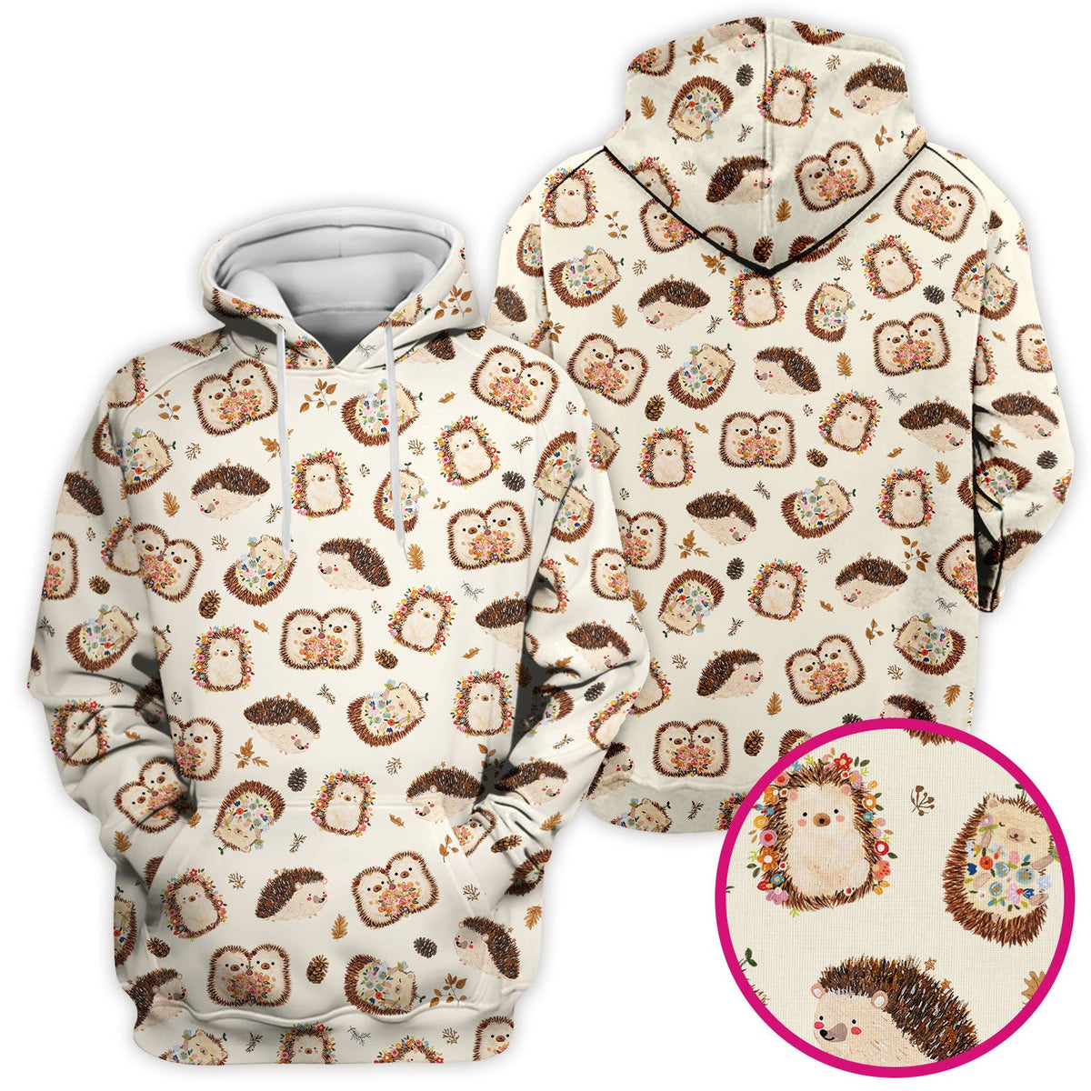 Hedgehog Floral Nurse Scrub Top