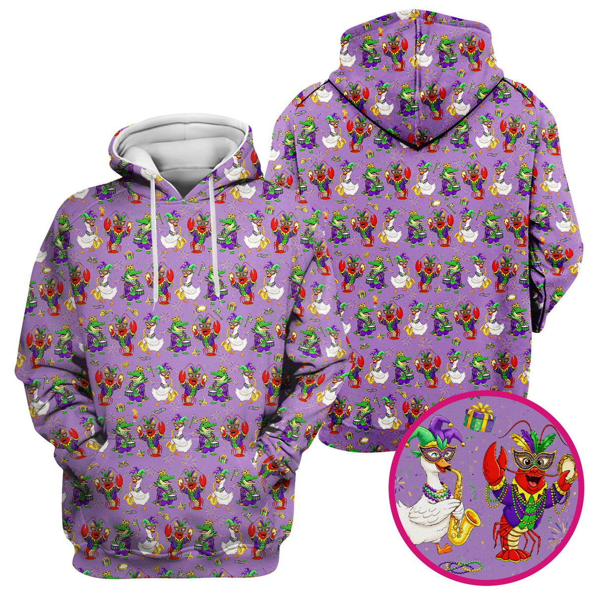 Crawfish Duck Mardi Gras Nurse Scrub Top