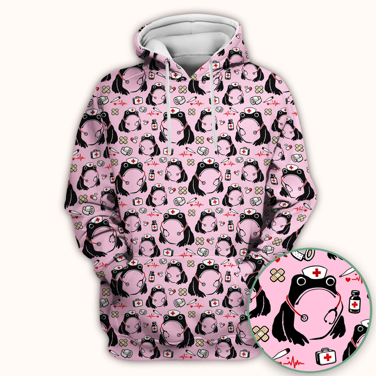 Frog Medical Nurse Scrub Top