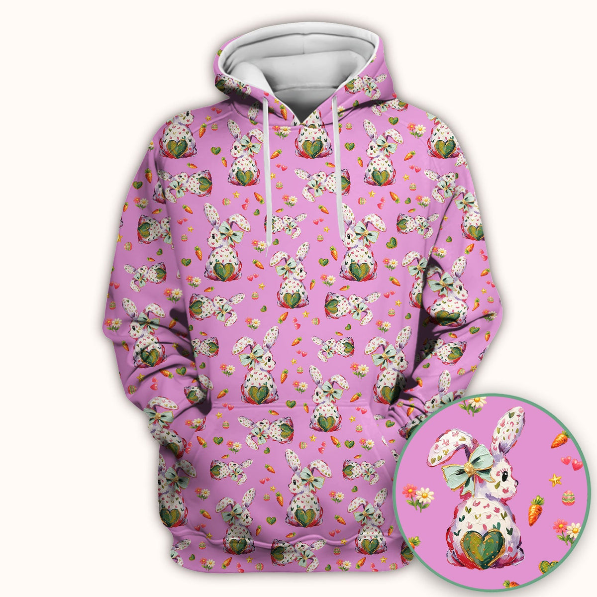 Pastel Bunny Easter Nurse Scrub Top
