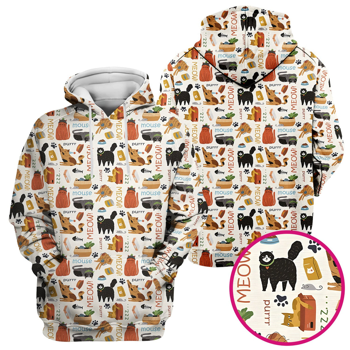 Meow Purr Cat Nurse Scrub Top