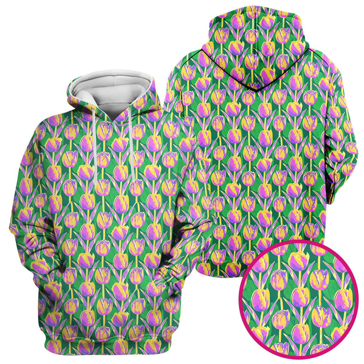 Colorful Tulip Floral Nurse Scrub Top