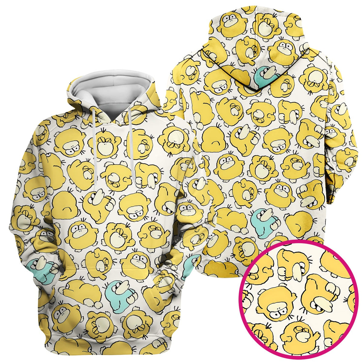 Yellow Cartoon Duck Nurse Scrub Top